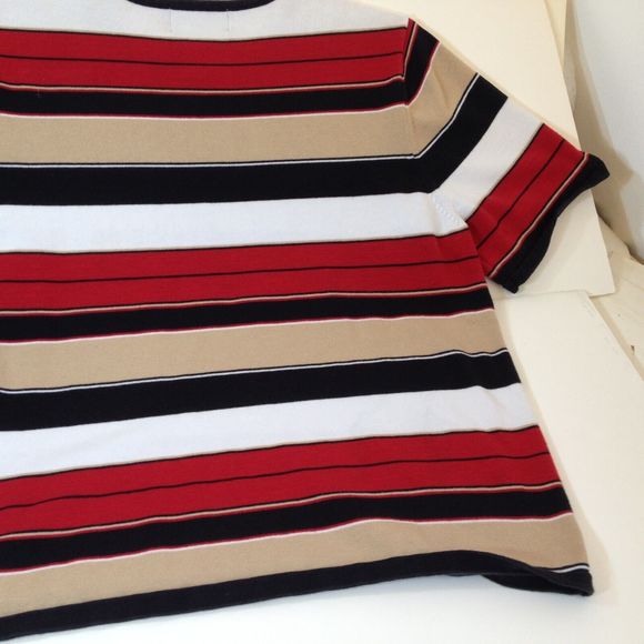 Sag Harbor Womans Knit Sweater Top Size 1X Great Striped Design - Picture 7 of 9